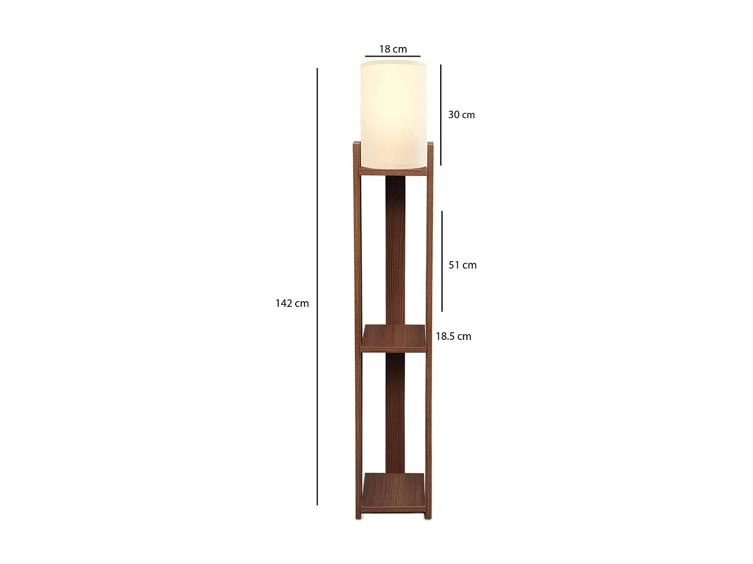 Lampe avec étagères de rangement H142 cm - ELLY