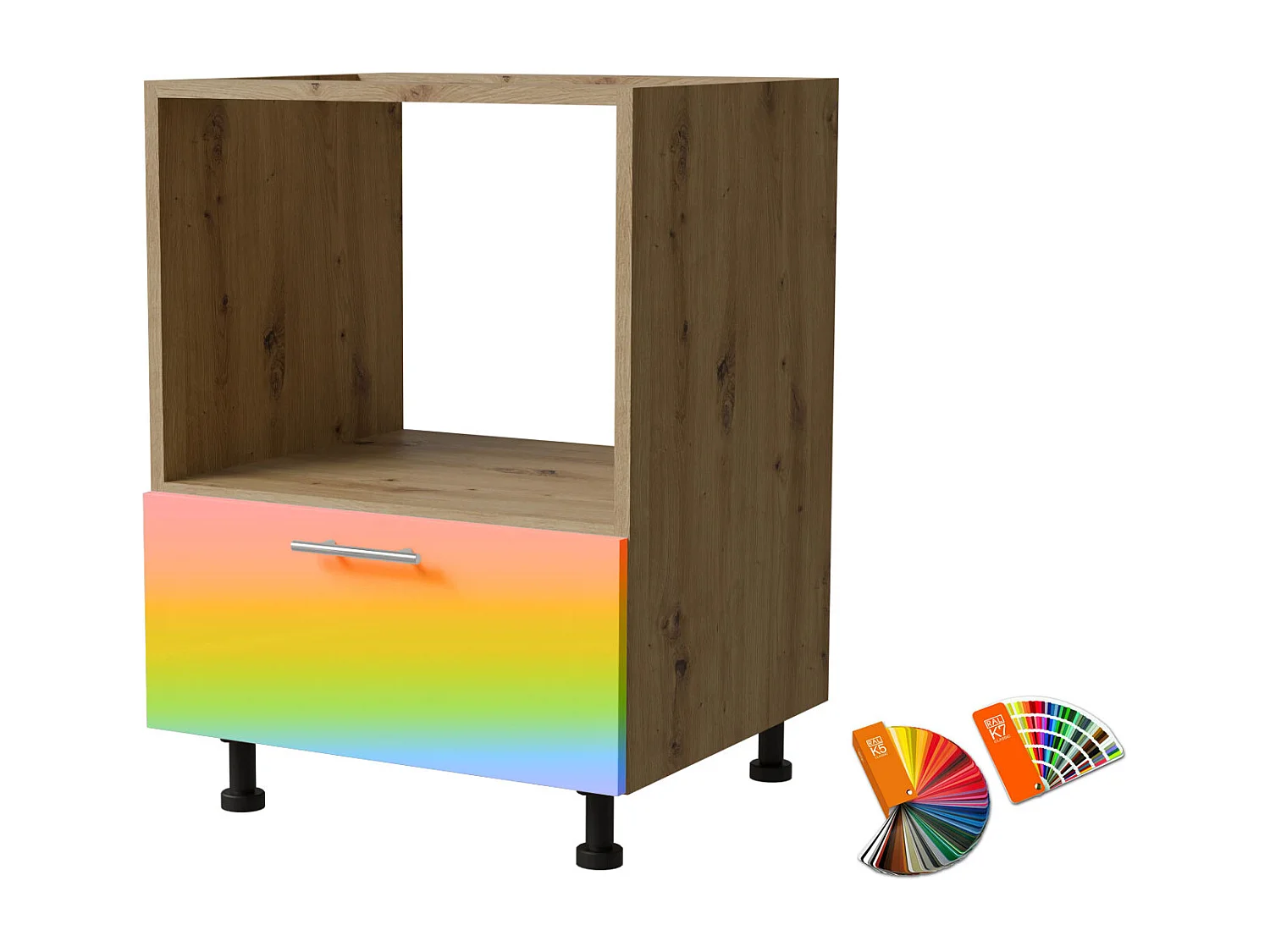 HERDUMBAUSCHRANK Brerra D11K/60 Kompakt RAL Wunschfarbe (K5/K7) / Eiche Artisan Matt 60 / 50 / 82cm