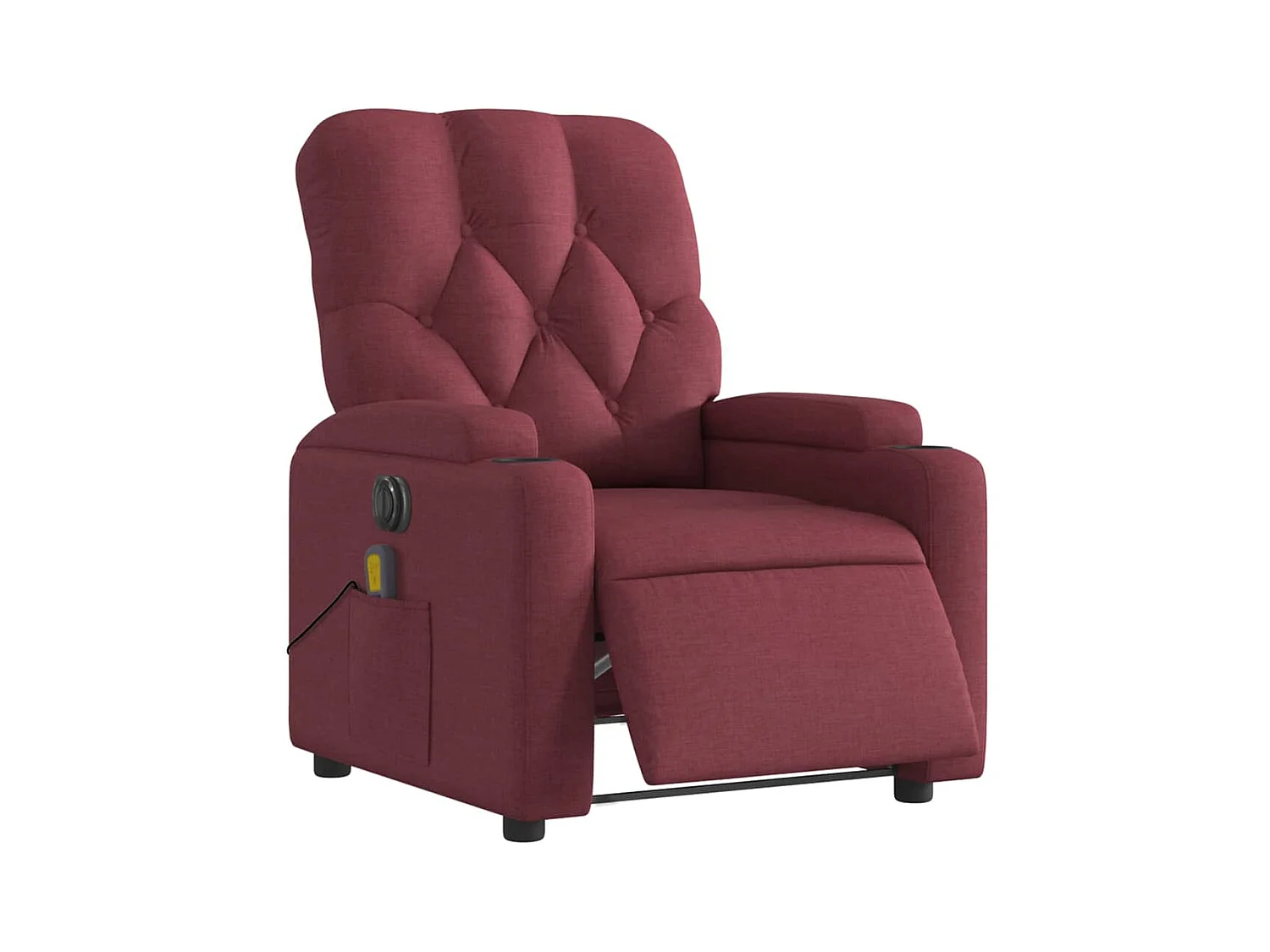 Poltrona reclinável de massagens elétrica tecido vermelho tinto SHL616641