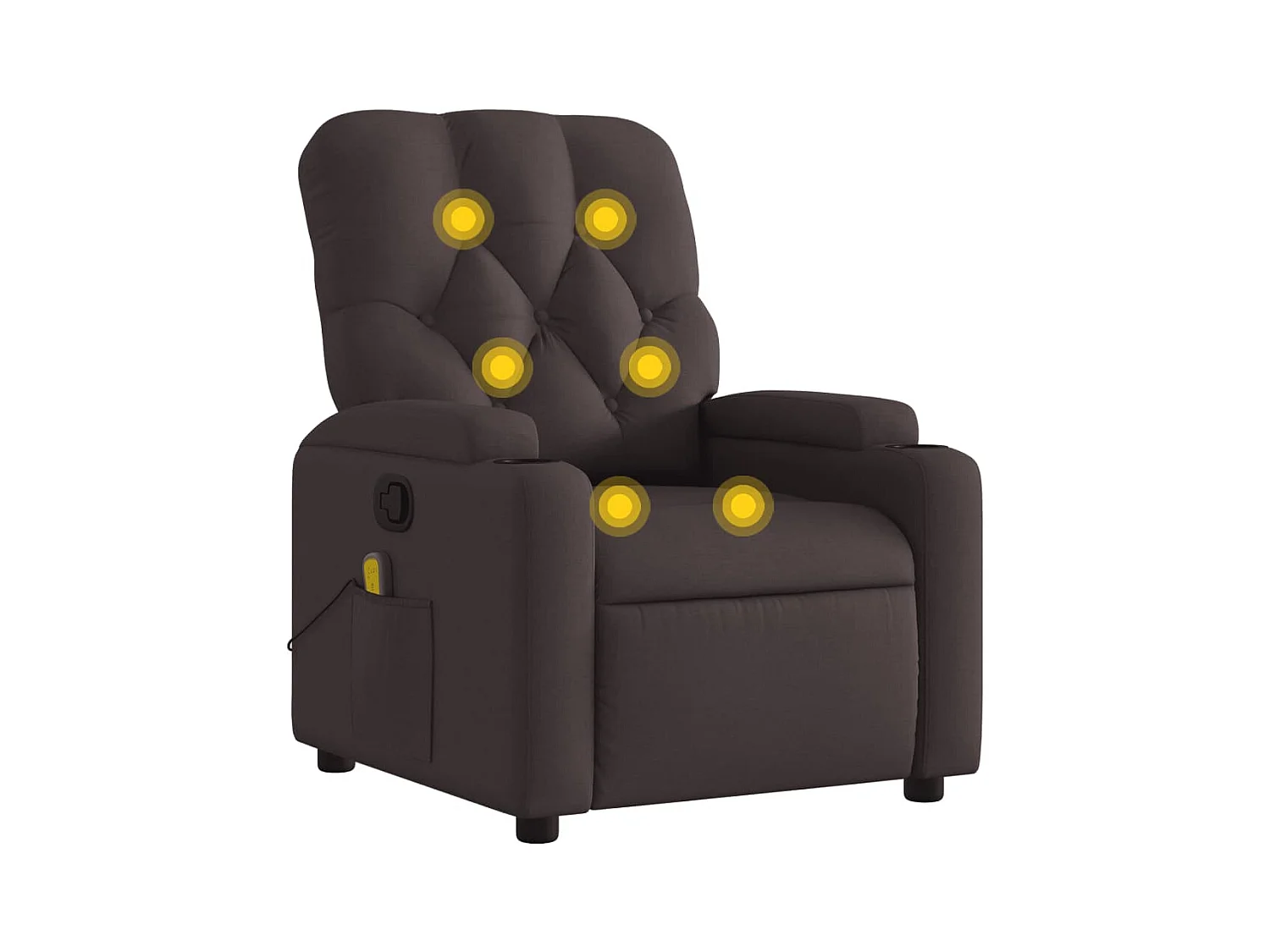 Fauteuil inclinable-Chaise de relax-Fauteuil de Massage Marron foncé Tissu SHL2897