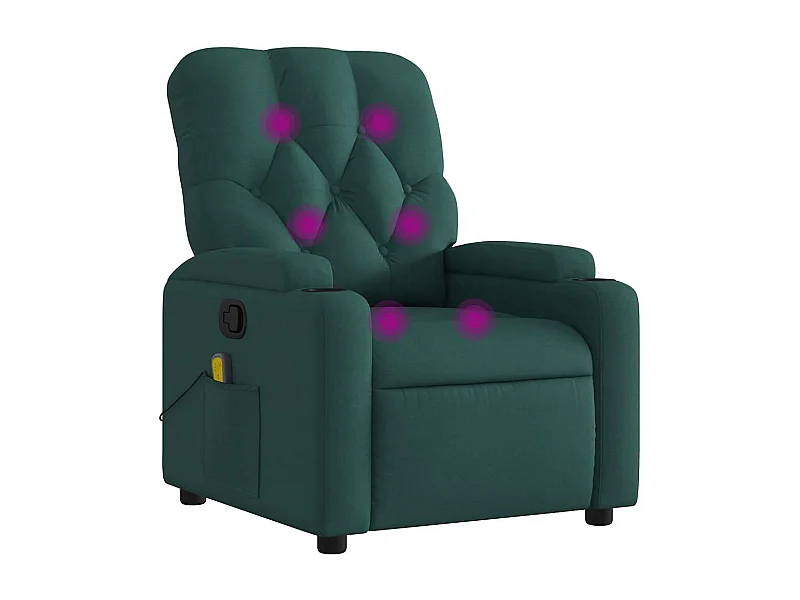 Fauteuil inclinable-Chaise de relax-Fauteuil de Massage Vert foncé Tissu SHL2996