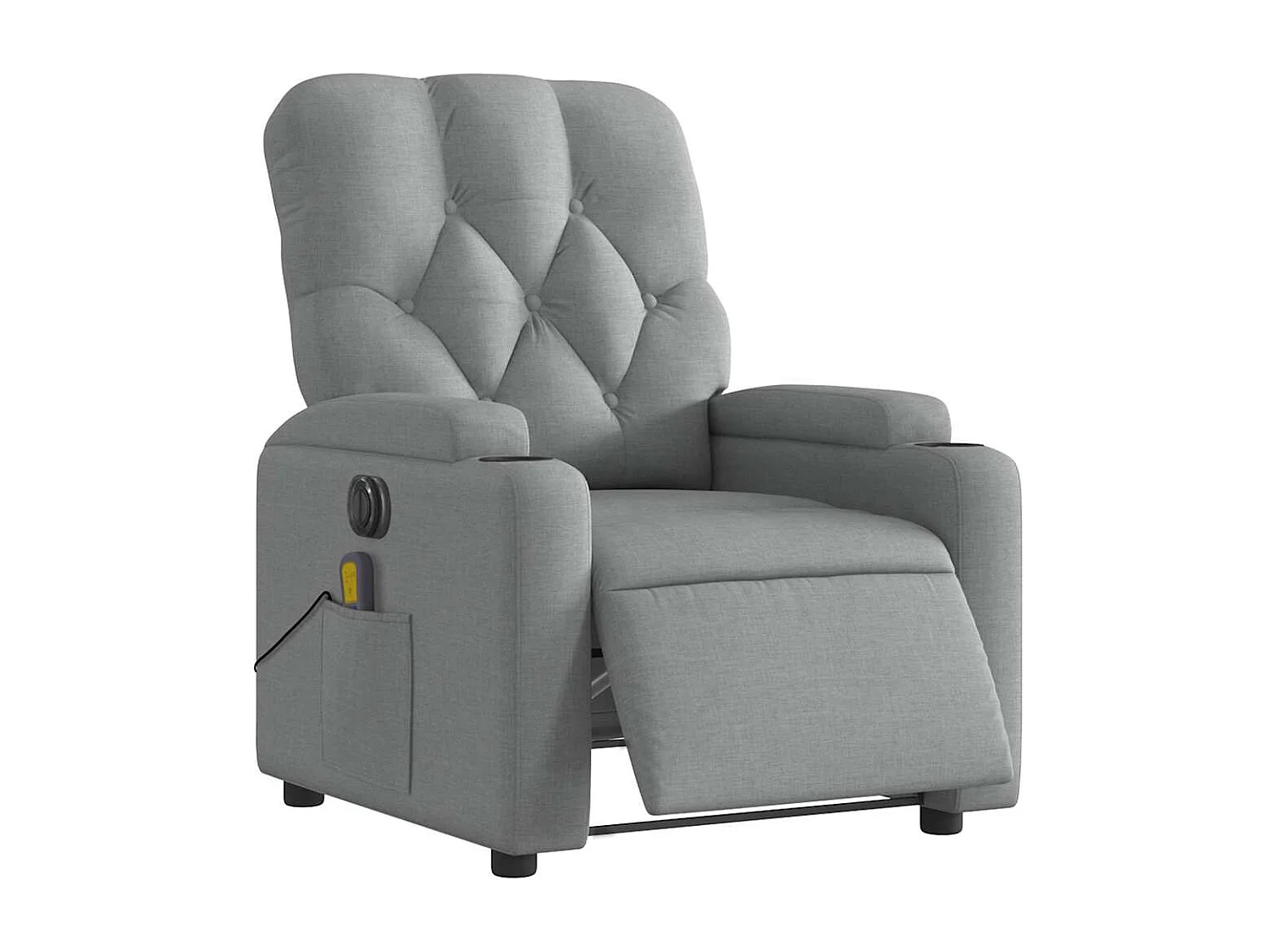 Sillón de relax | Sillón reclinable de masaje eléctrico tela gris claro SHL5225