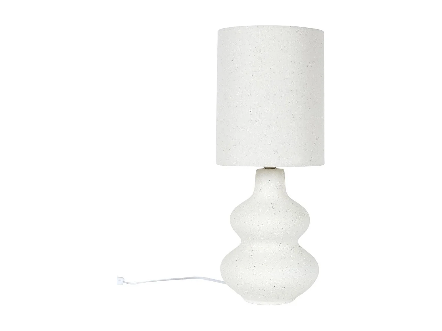 Lampe à poser en terre cuite crème et abat-jour lin (H50cm)