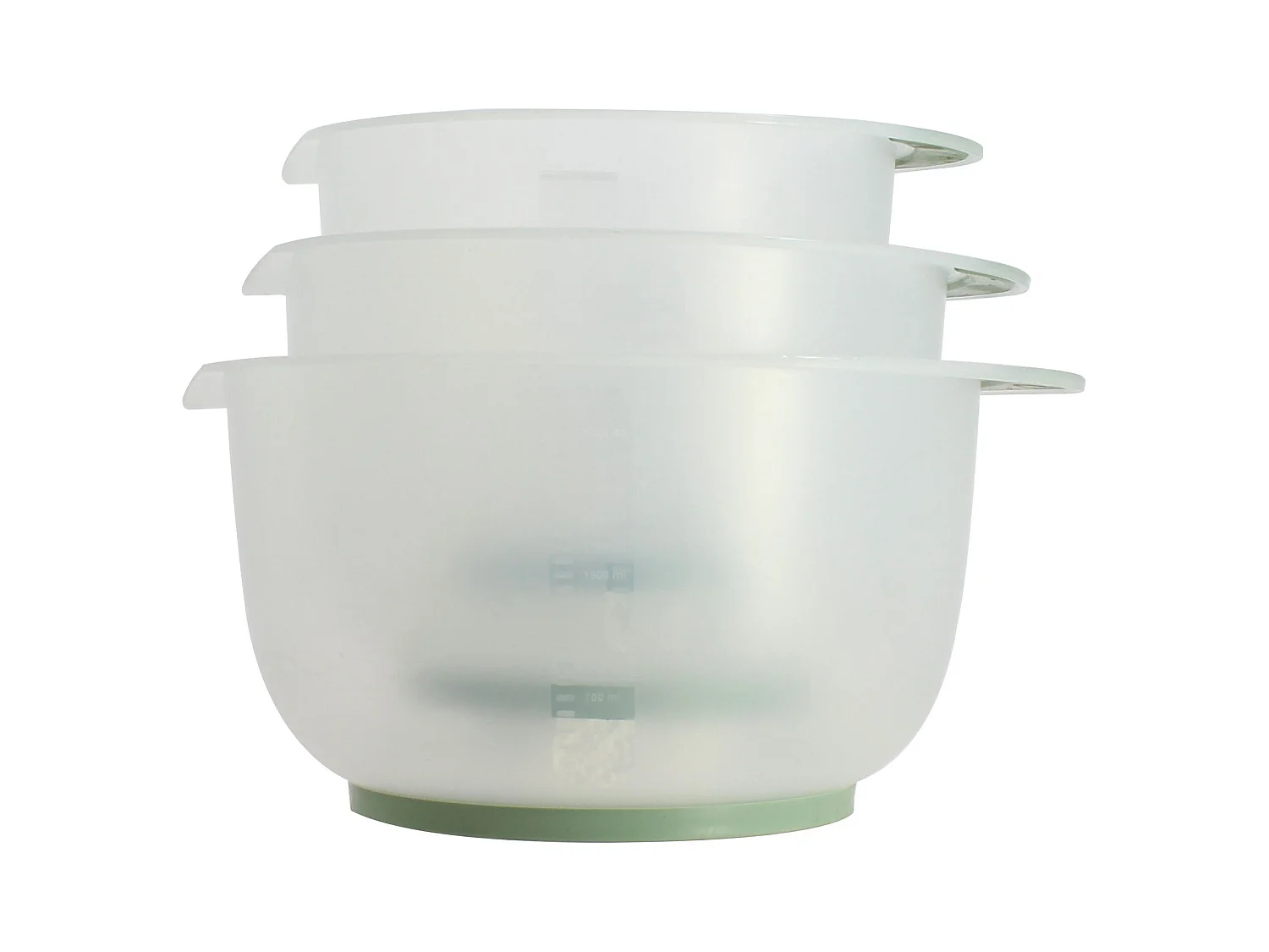 Menastyl - Set De 3 Bols A Melanger 1.5l, 2l Et 2.5l En Plastique Transparent