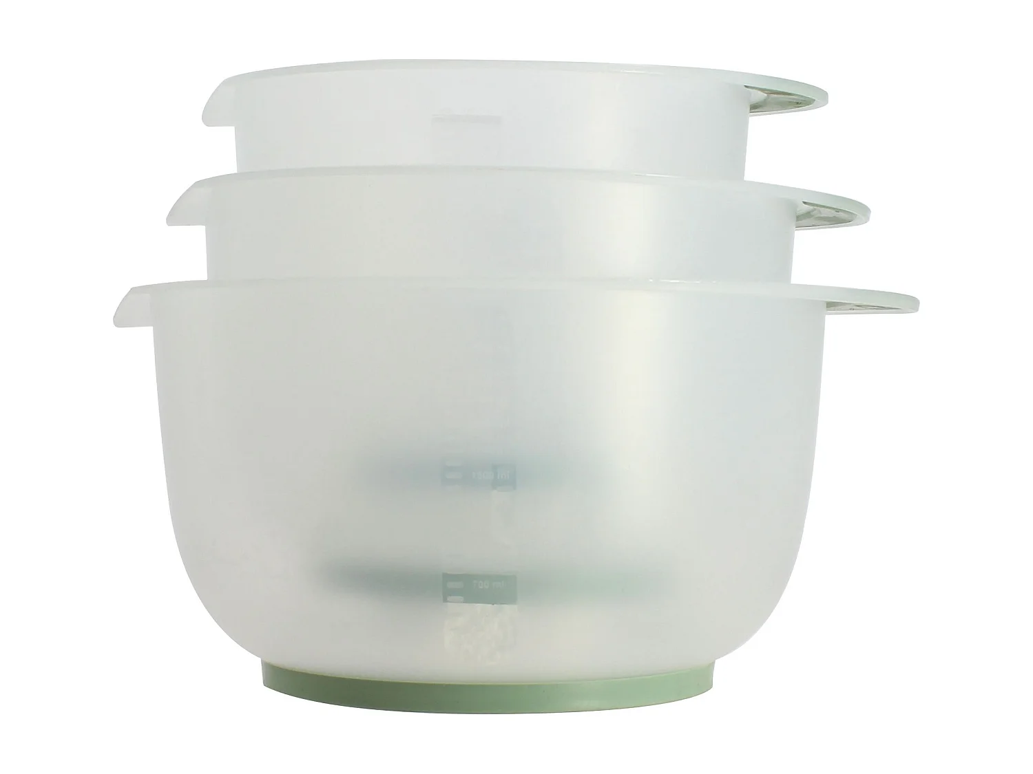 Menastyl - Set De 3 Bols A Melanger 1.5l, 2l Et 2.5l En Plastique Transparent