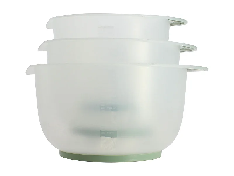 Menastyl - Set De 3 Bols A Melanger 1.5l, 2l Et 2.5l En Plastique Transparent