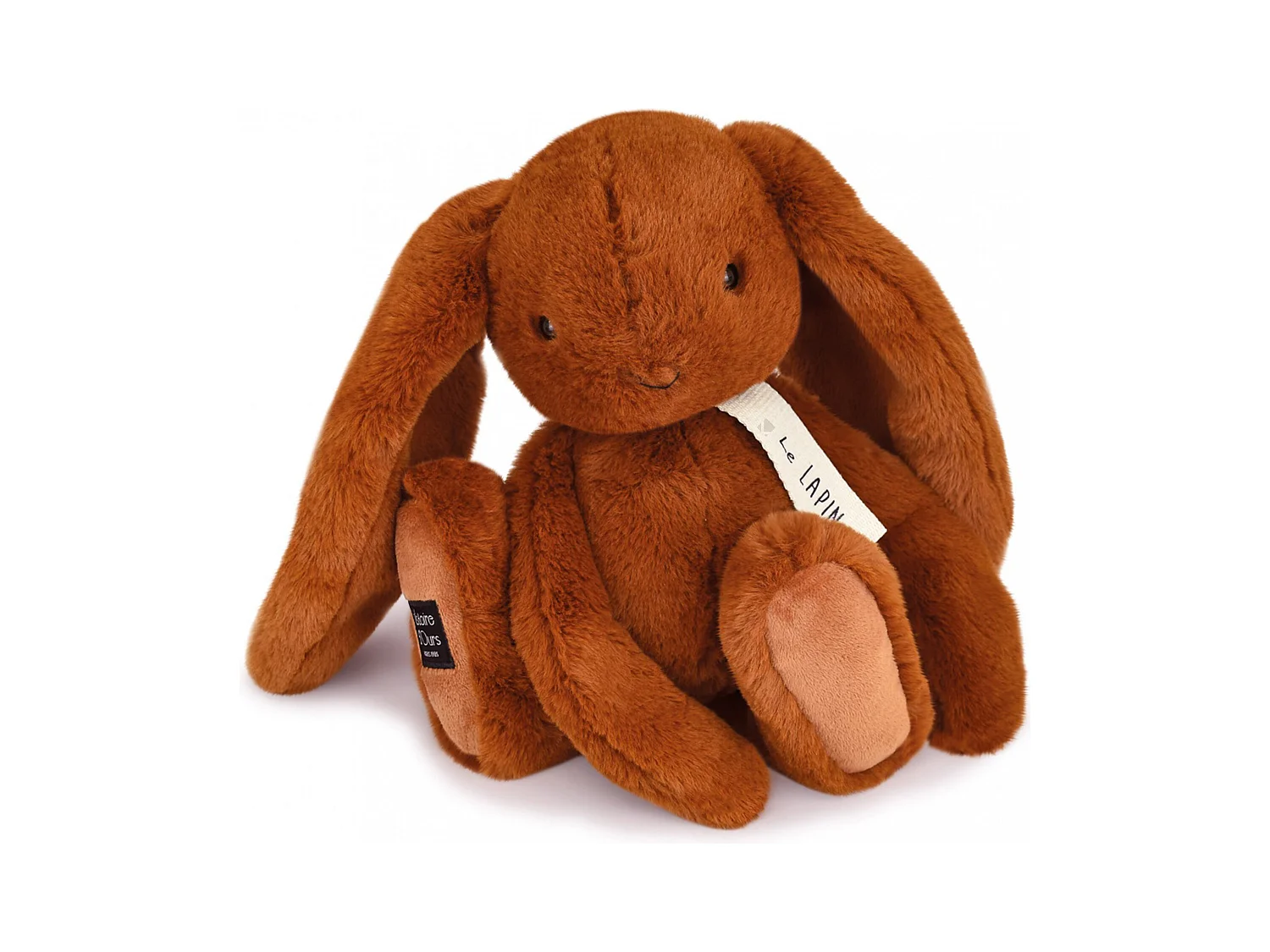 Peluche lapin 32 cm polyester collection LE LAPIN marron cappuccino