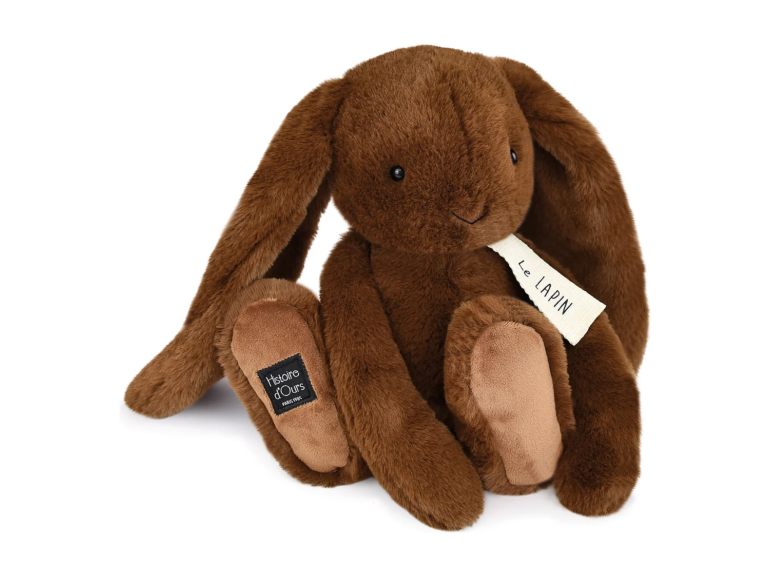 Peluche lapin 32 cm polyester collection LE LAPIN marron café