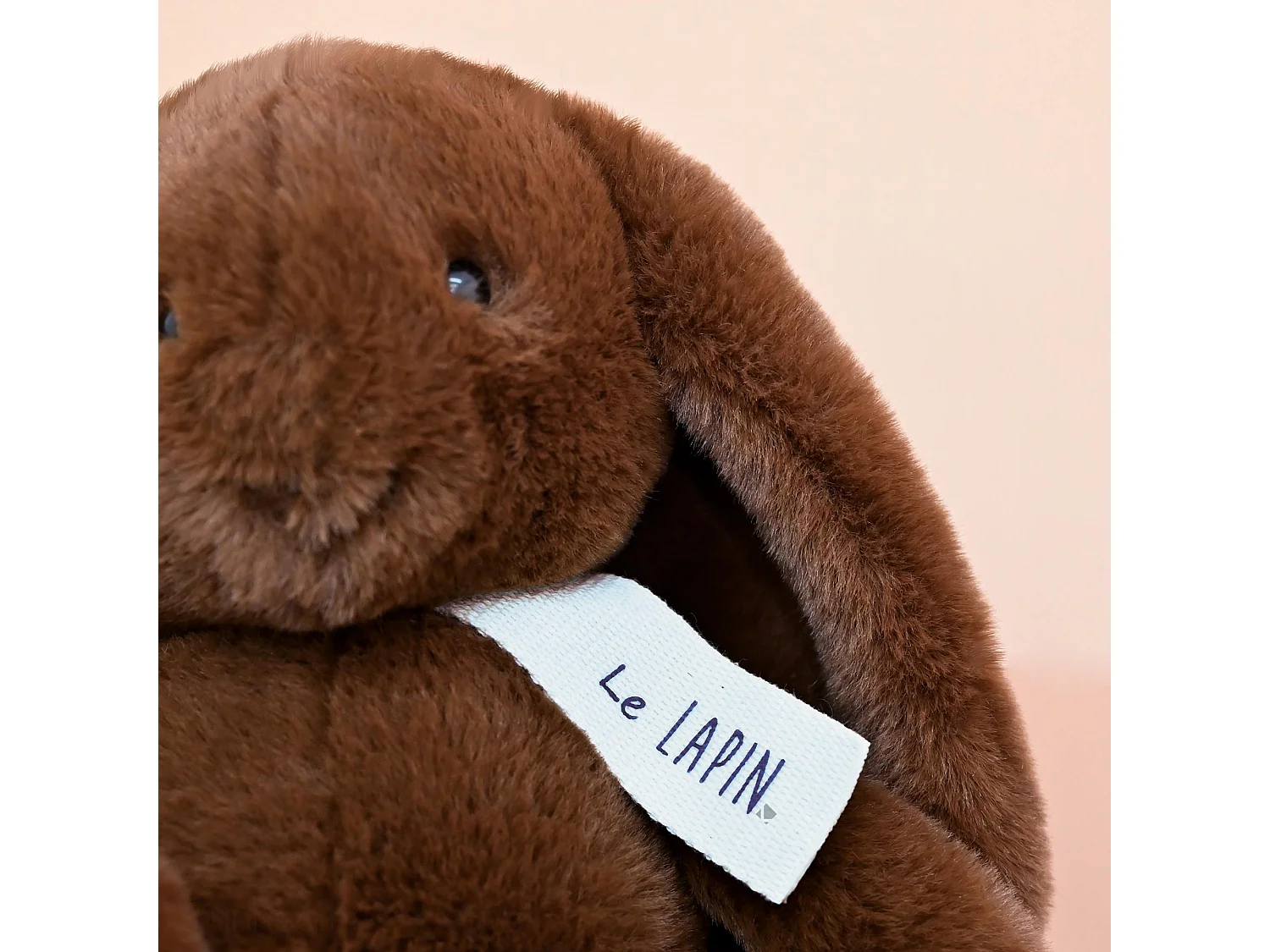 Peluche lapin 32 cm polyester collection LE LAPIN marron café