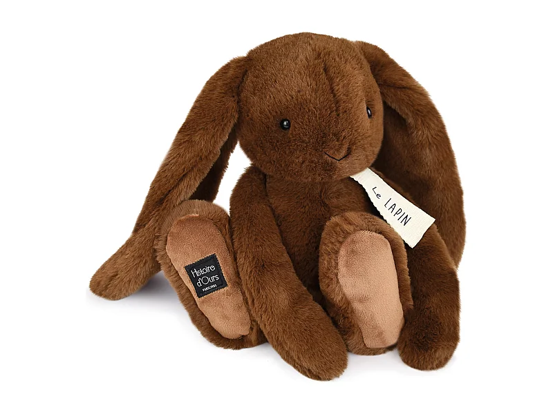 Peluche lapin 32 cm polyester collection LE LAPIN marron café
