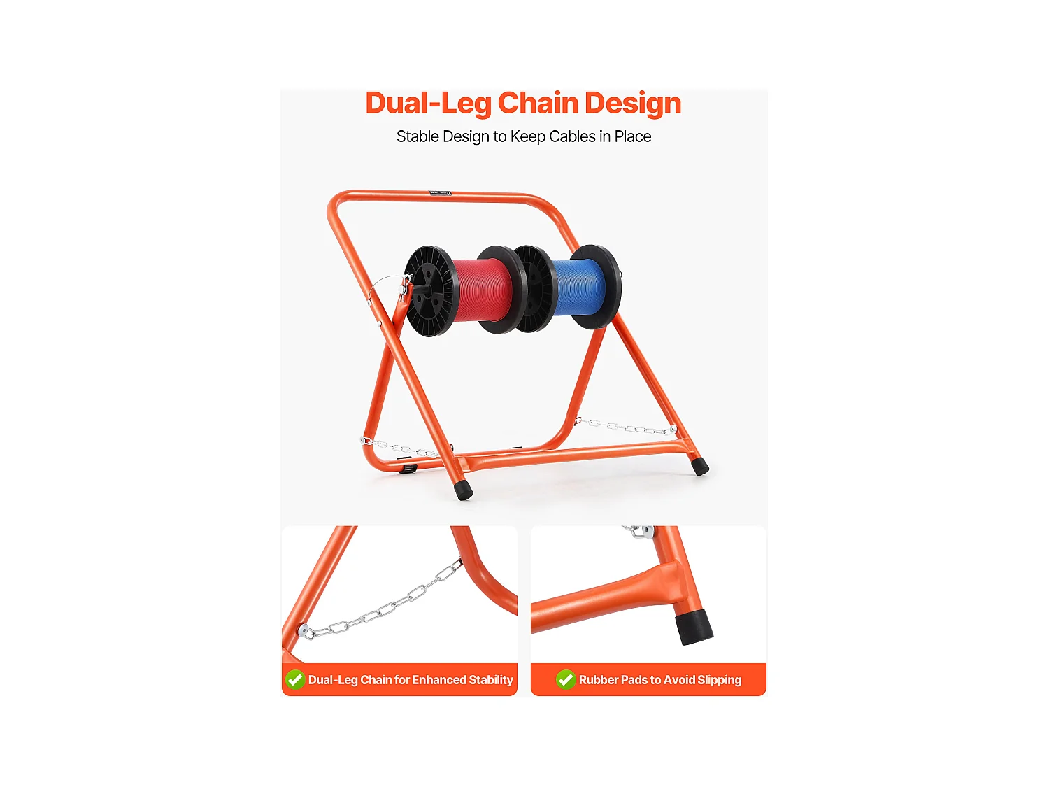 Support de Bobines de Fil SucceBuy, Capacité de Charge 45 kg, Distributeur de Fils Portable pour Rangement Bobines 50 cm Diamètre dans Diverses Conditions