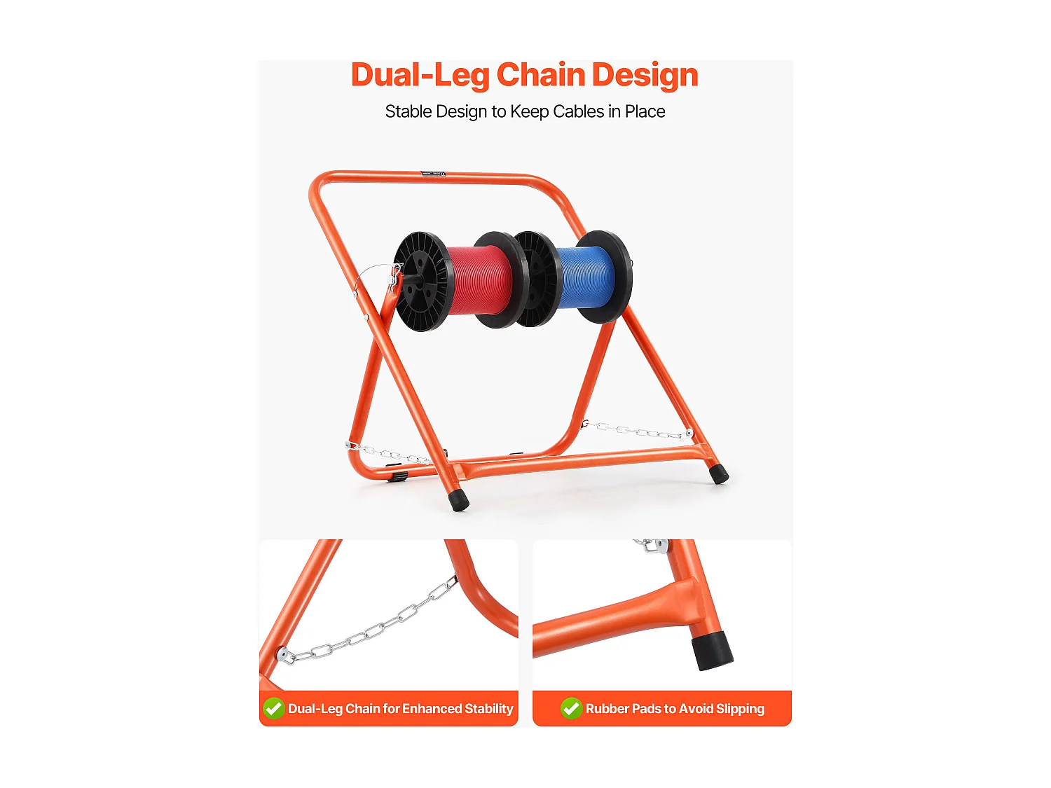 Support de Bobines de Fil SucceBuy, Capacité de Charge 45 kg, Distributeur de Fils Portable pour Rangement Bobines 50 cm Diamètre dans Diverses Conditions