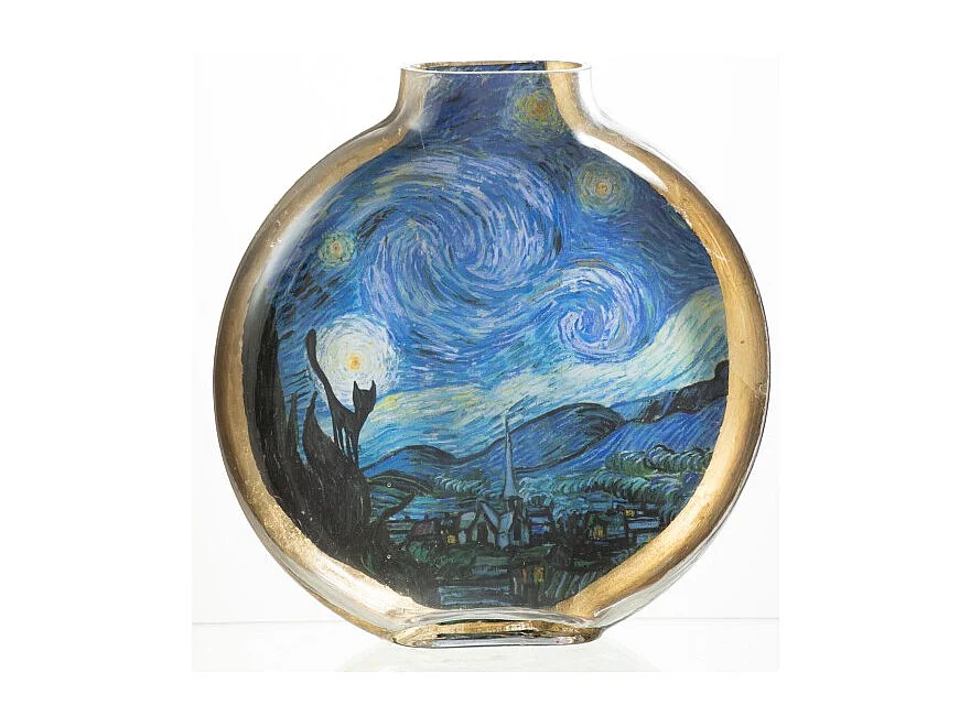 Jarrón de cerámica multicolor 24.5x5x25 cm "Les Chartistes Inspirado por la Noche Estrellada Grande"