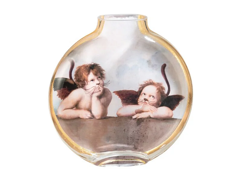 Jarrón de cerámica multicolor 24.5x5x25 cm "Les Chartistes Inspirado por los Dos Querubines Grande"