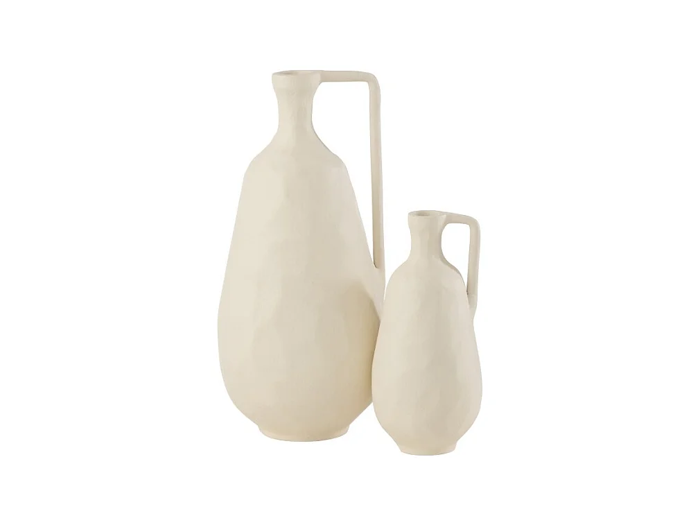 Jarrón de vidrio blanco 16.5*16*35 cm