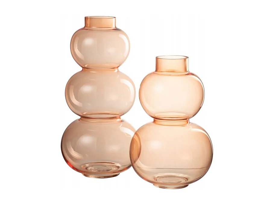 Vea 2 bolas de vidrio naranja de 18x18x29 cm