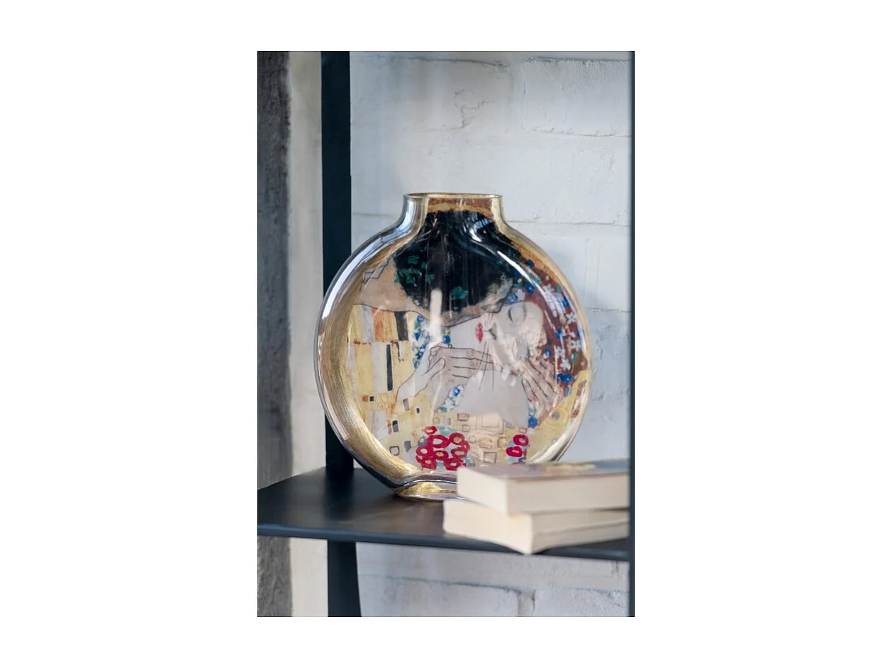 Jarrón de cerámica multicolor 24.5x5x25 cm Inspirado por El Beso grande