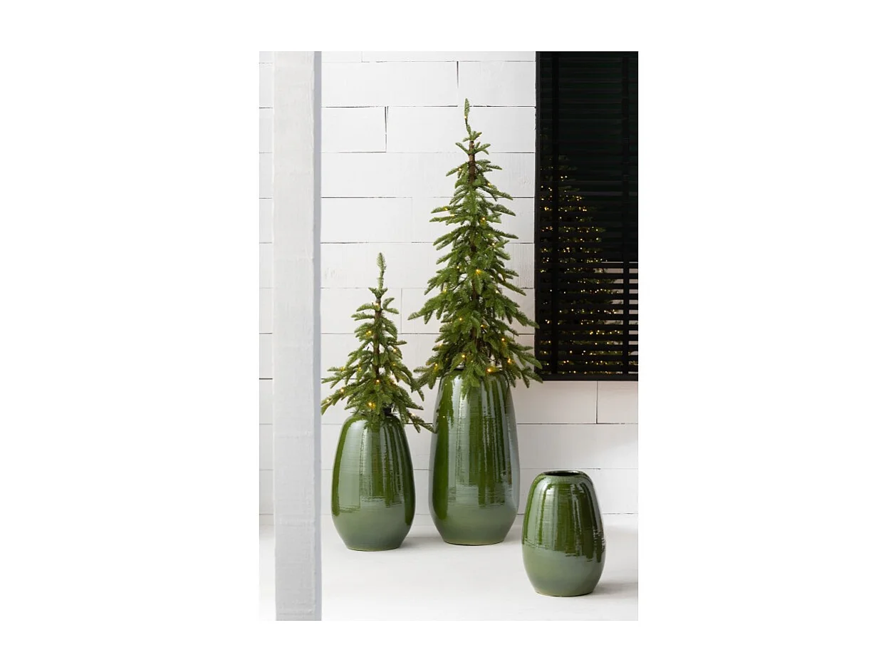 Jarrón alto de cerámica verde 39*39*70 cm