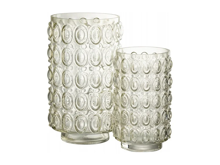 Jarrón de burbujas de vidrio amarillo 14x14x23 cm