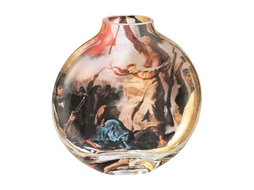 Jarrón multicolor 14.5x4x15 cm "Les Chartistes Inspirado por La Libertad guiando al pueblo Pequeño"