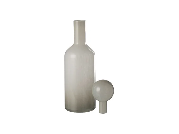 Jarrón botella de vidrio blanco 15.5*15.5*46 cm