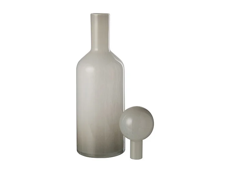 Jarrón botella de vidrio blanco 15.5*15.5*46 cm