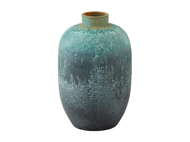 Vase vintage en céramique bleu 33.5x33.5x50.5 cm