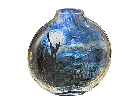 Jarrón de cerámica multicolor 14.5x4x15 cm "Les Chartistes Inspirado por la Noche Estrellada"