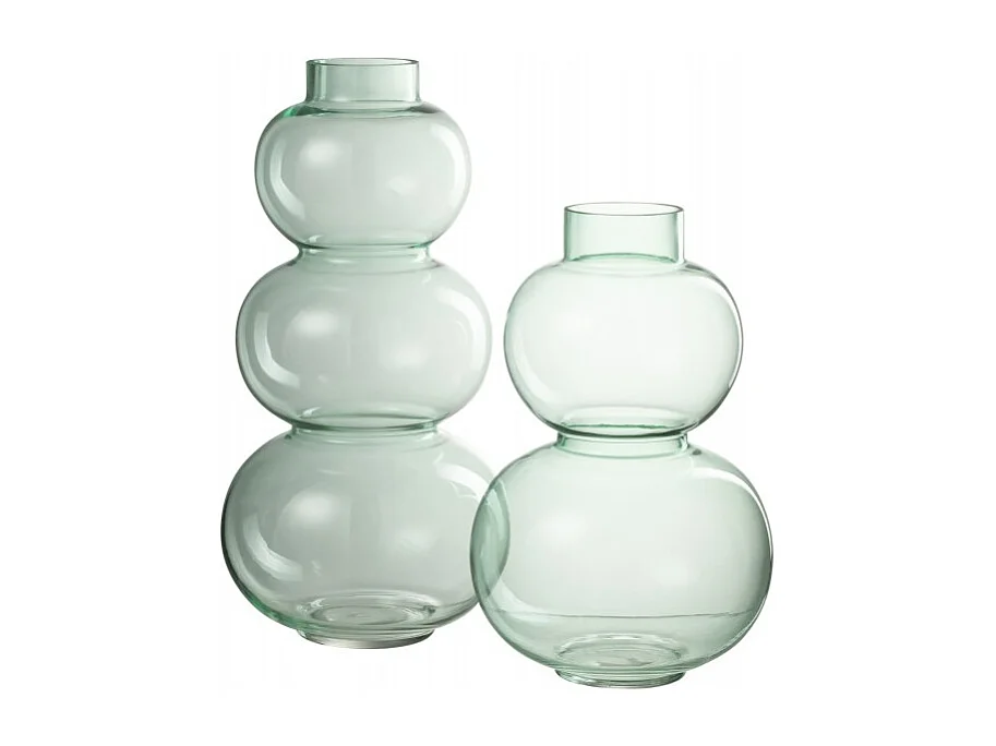 Vea 2 bolas de vidrio verde de 19x19x29 cm