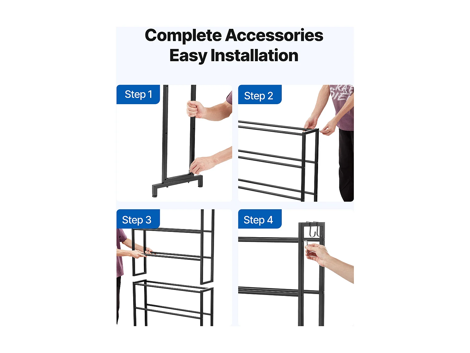 Filamentopslagrek SucceBuy met 7 Niveaus, Opslagrek voor 3D-Printerfilamenten, Draagvermogen 54,4 kg per Niveau, voor Werkplaats, Zwart