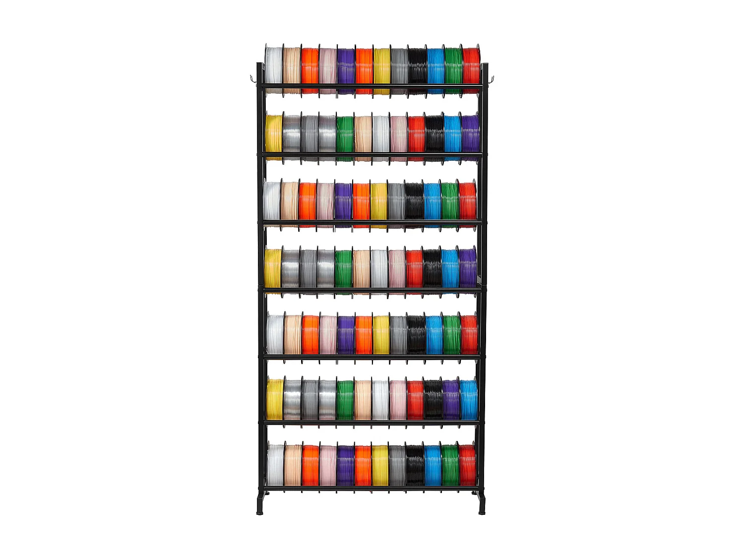 Filamentopslagrek SucceBuy met 7 Niveaus, Opslagrek voor 3D-Printerfilamenten, Draagvermogen 54,4 kg per Niveau, voor Werkplaats, Zwart