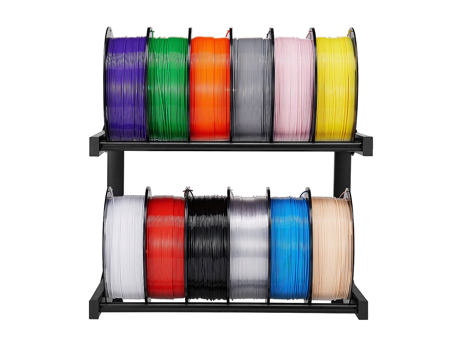 Support de Rangement SucceBuy de Filaments Mural 2 Niveaux, Étagère de Stockage de Filaments d'Imprimante 3D, pour Studio d'Impression 3D, Atelier, Noir