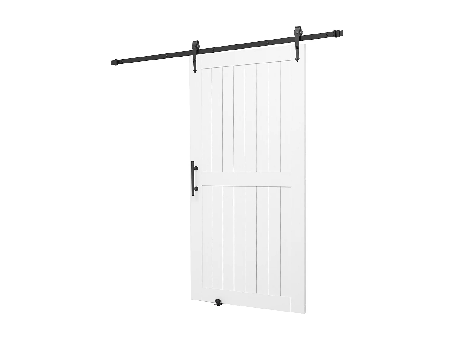 Porta de Celeiro Deslizante SucceBuy, 106,7 x 213,4 cm, Painel MDF, Kit de Porta Deslizante com Kit de Ferragens, Moldura em H, para Sala de Estar e Casa de Banho