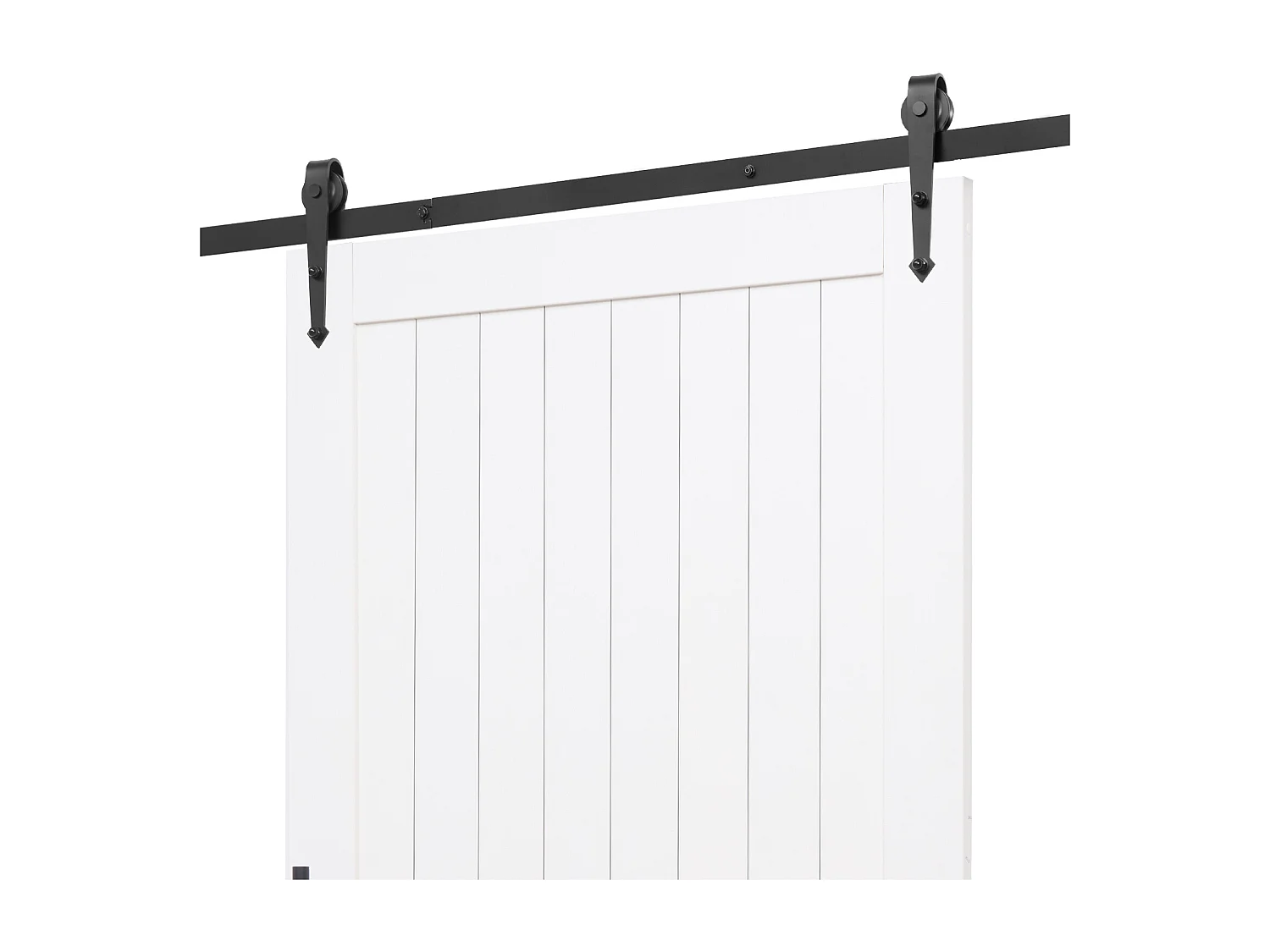 Porta de Celeiro Deslizante SucceBuy, 106,7 x 213,4 cm, Painel MDF, Kit de Porta Deslizante com Kit de Ferragens, Moldura em H, para Sala de Estar e Casa de Banho