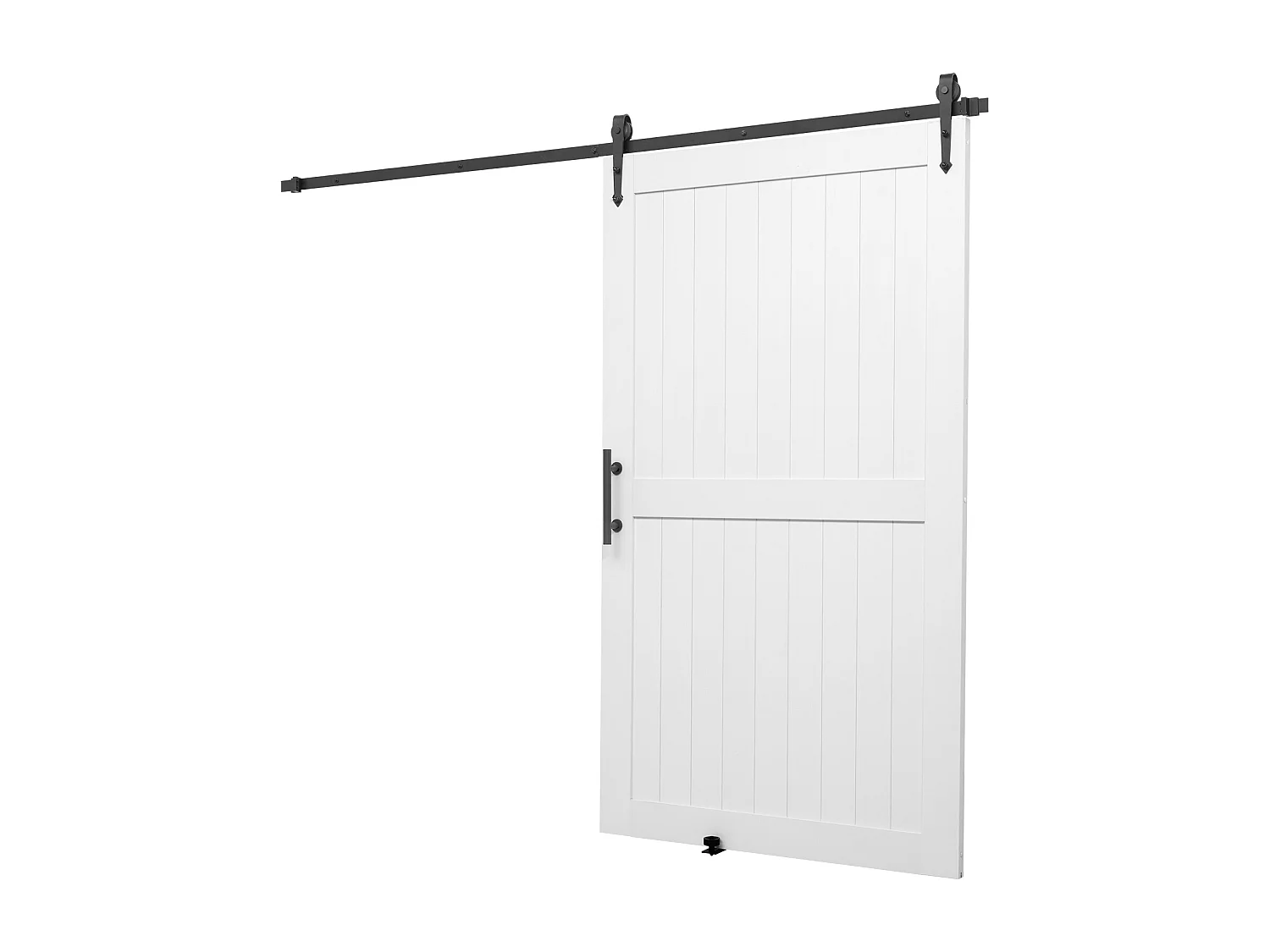 Puerta Corredera para Granero SucceBuy, 121,9 x 213,4 cm, Panel MDF, Kit de Puerta Corredera con Kit de Herrajes, Marco en H, para Salón y Baño