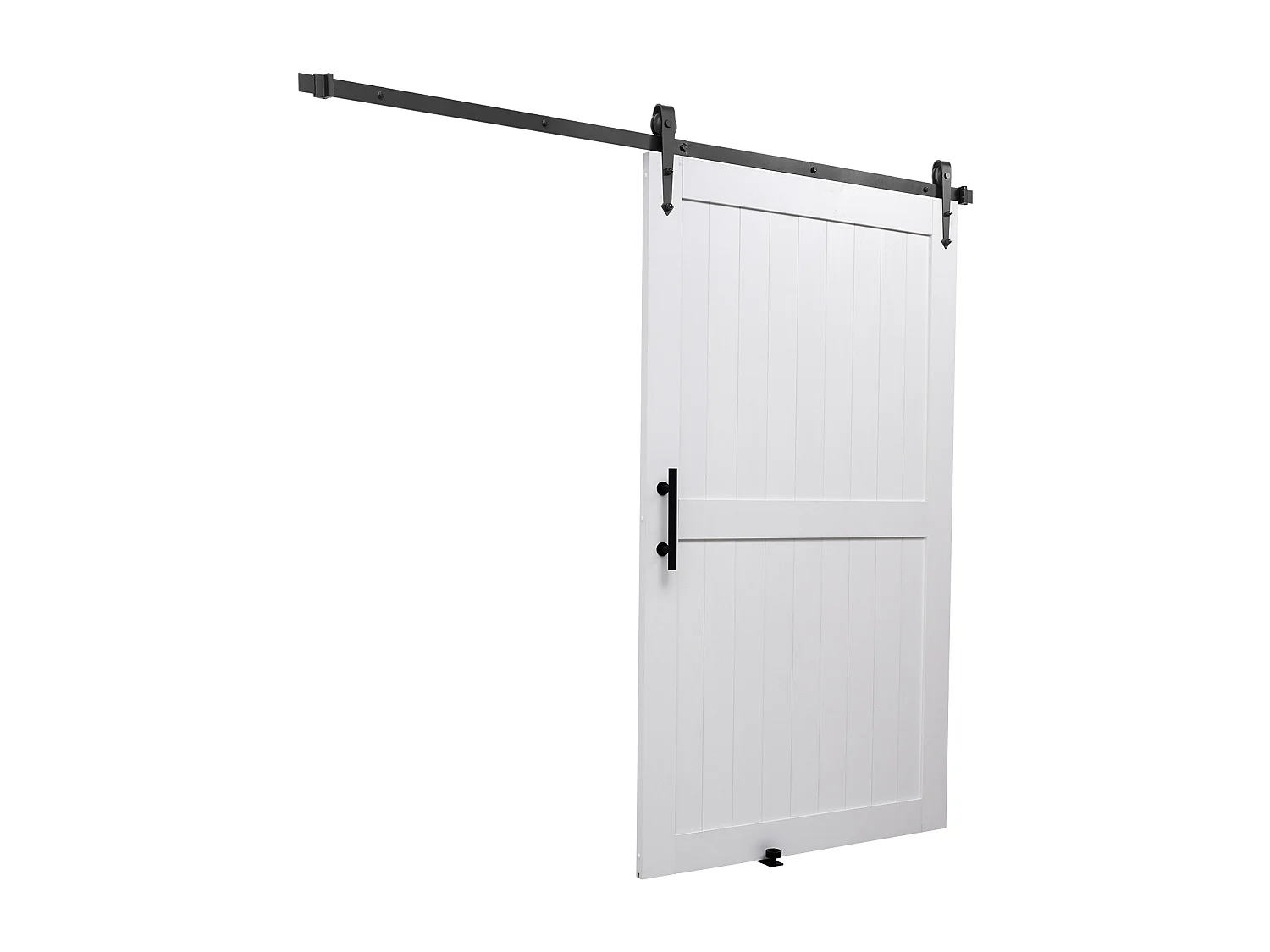 Puerta Corredera para Granero SucceBuy, 121,9 x 213,4 cm, Panel MDF, Kit de Puerta Corredera con Kit de Herrajes, Marco en H, para Salón y Baño