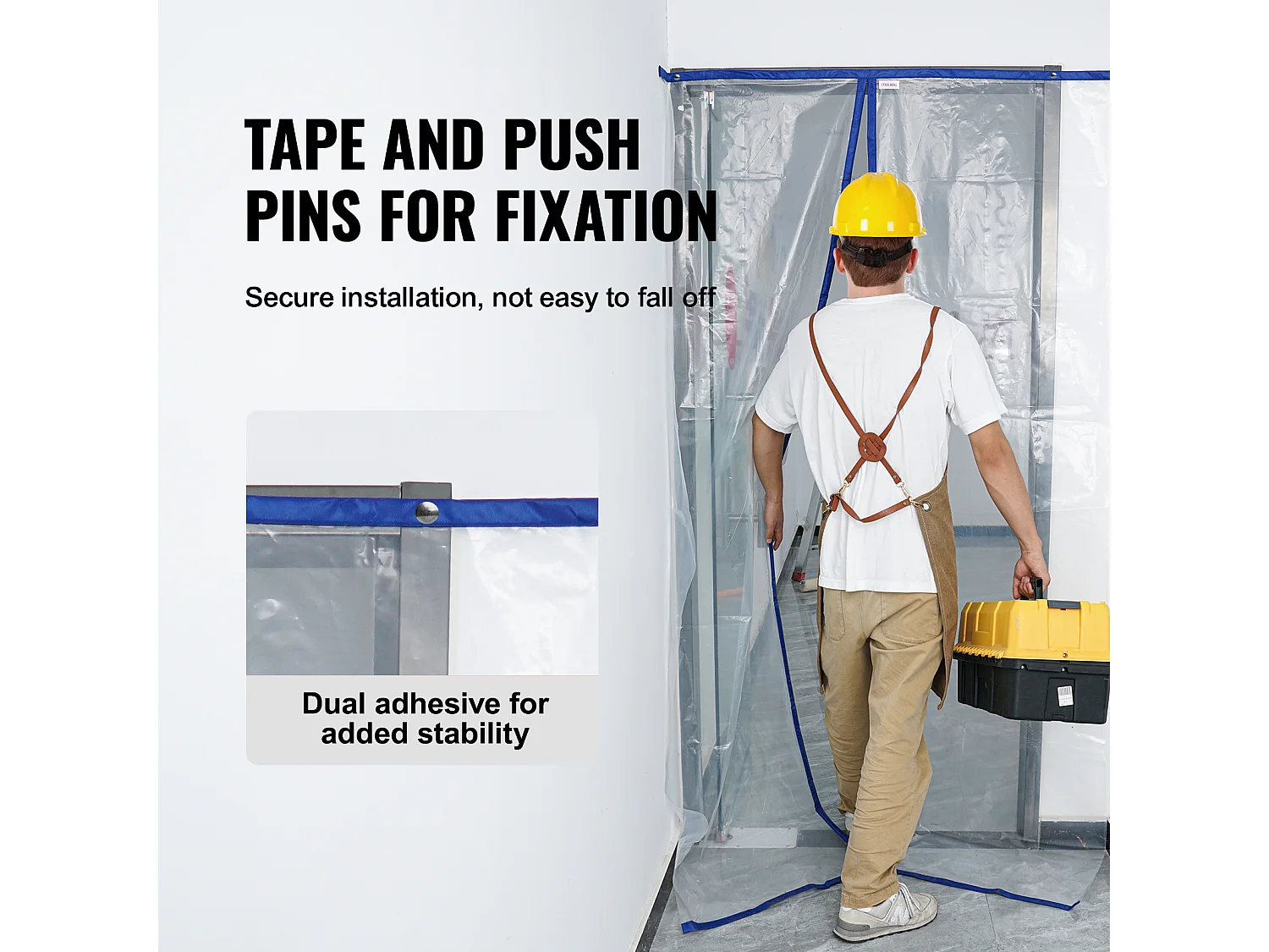 Stofwerende Deurkit SucceBuy, met Magnetische Ritssluiting met Automatische Sluiting, 259 x 152 cm, PE