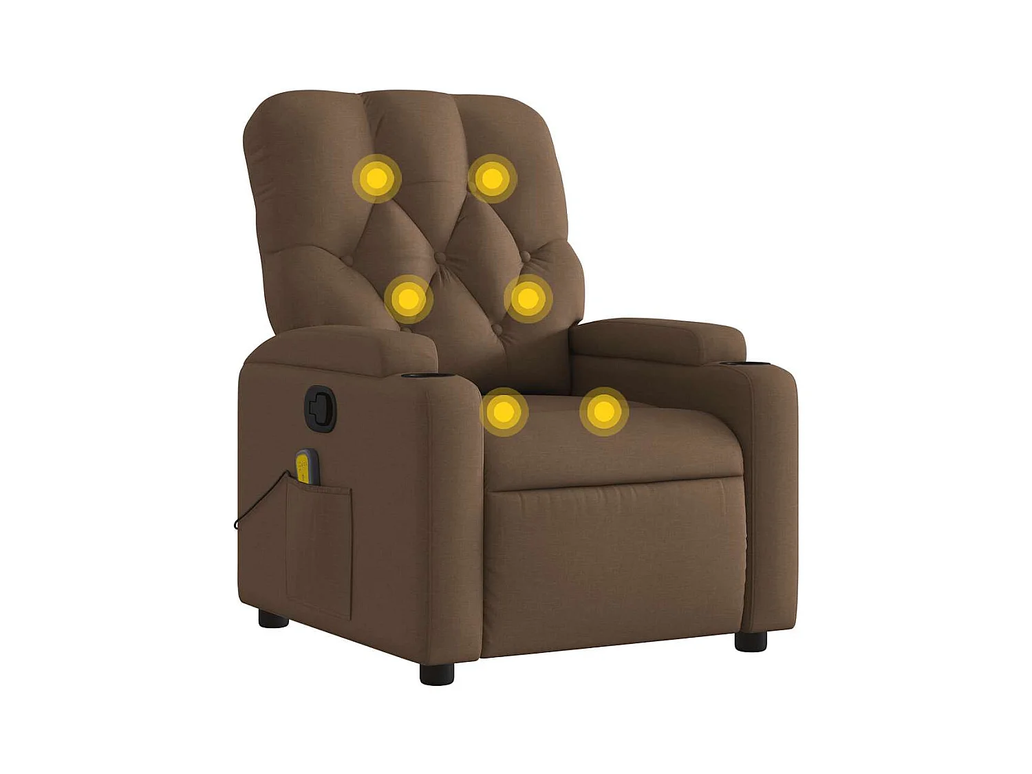 Fauteuil inclinable-Chaise de relax-Fauteuil de Massage Marron Tissu SHL1178