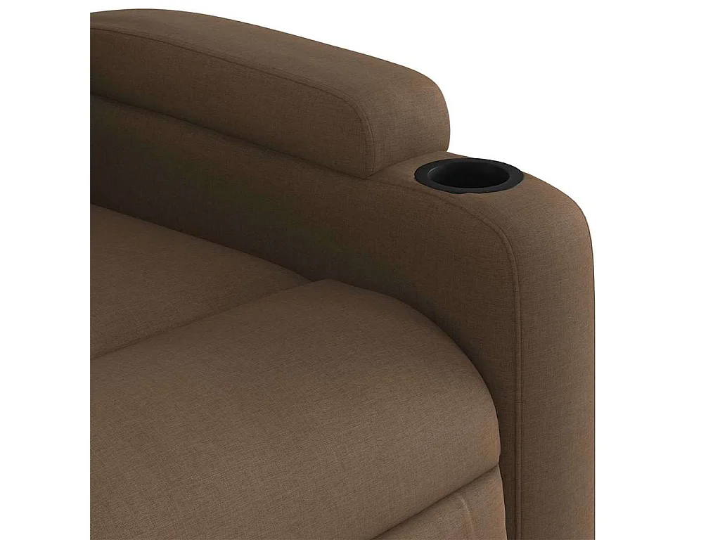 Sillón de relax | Sillón reclinable con masaje de tela marrón SHL2299