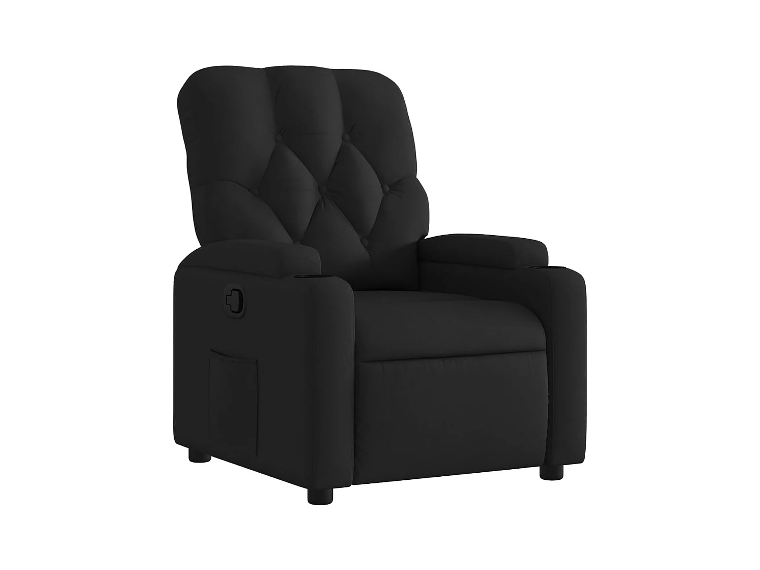 Fauteuil inclinable-Fauteuil salon Noir Tissu SHL4524