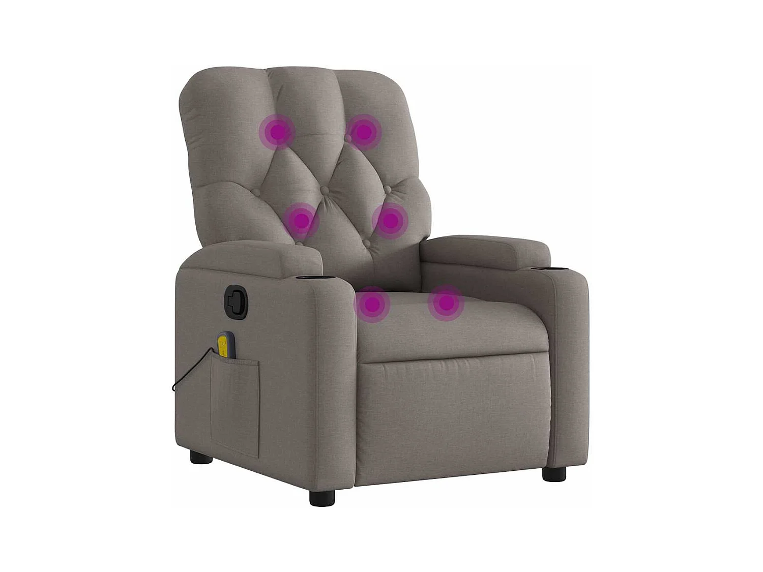 Fauteuil inclinable-Chaise de relax-Fauteuil de Massage Taupe Tissu SHL2677