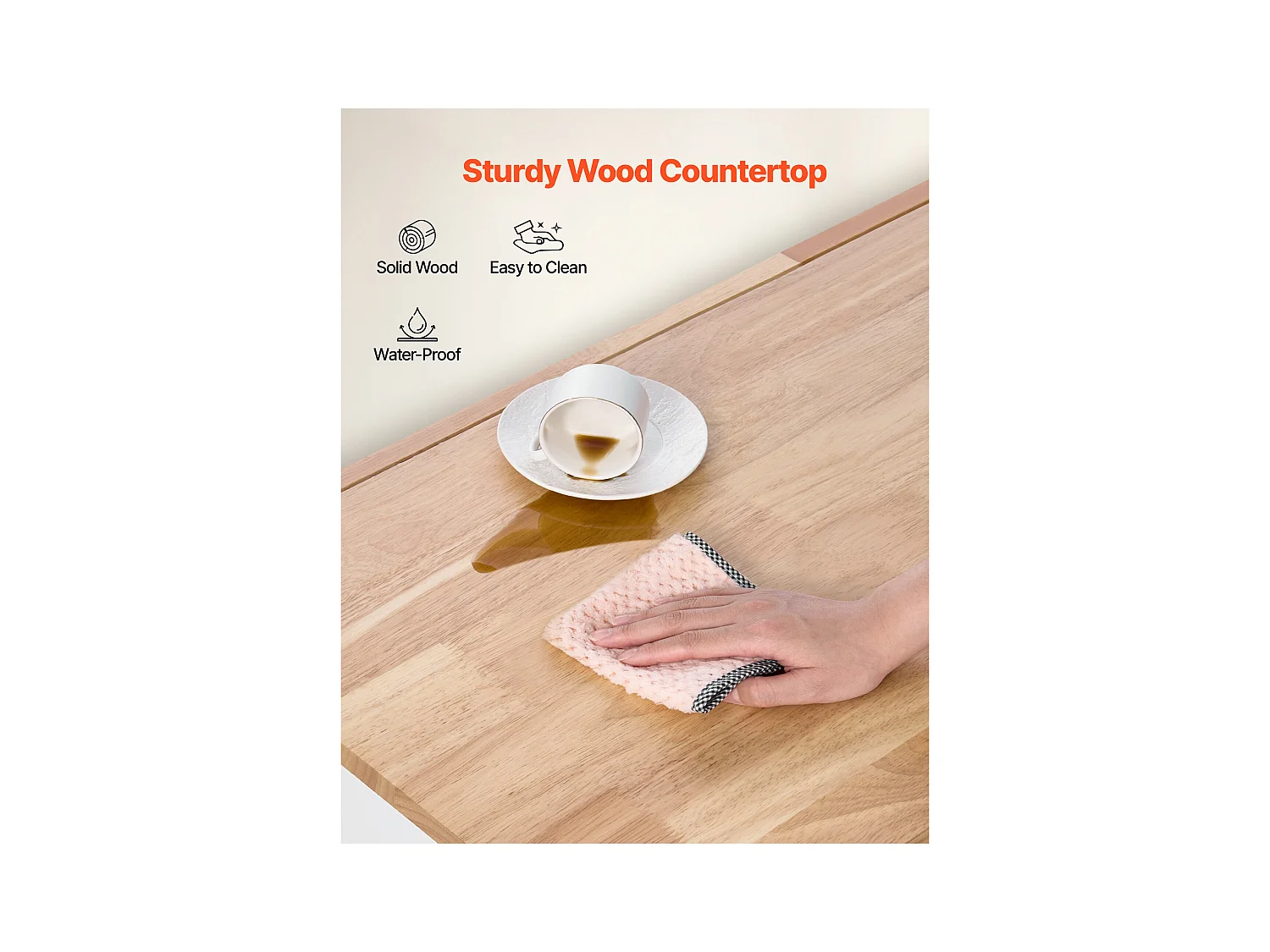 Desserte de Cuisine SucceBuy sur Roulettes, 132 cm de Large, Îlot Central Mobile avec Plateau en Bois Massif, pour Salle à Manger Garde-Manger, Blanc