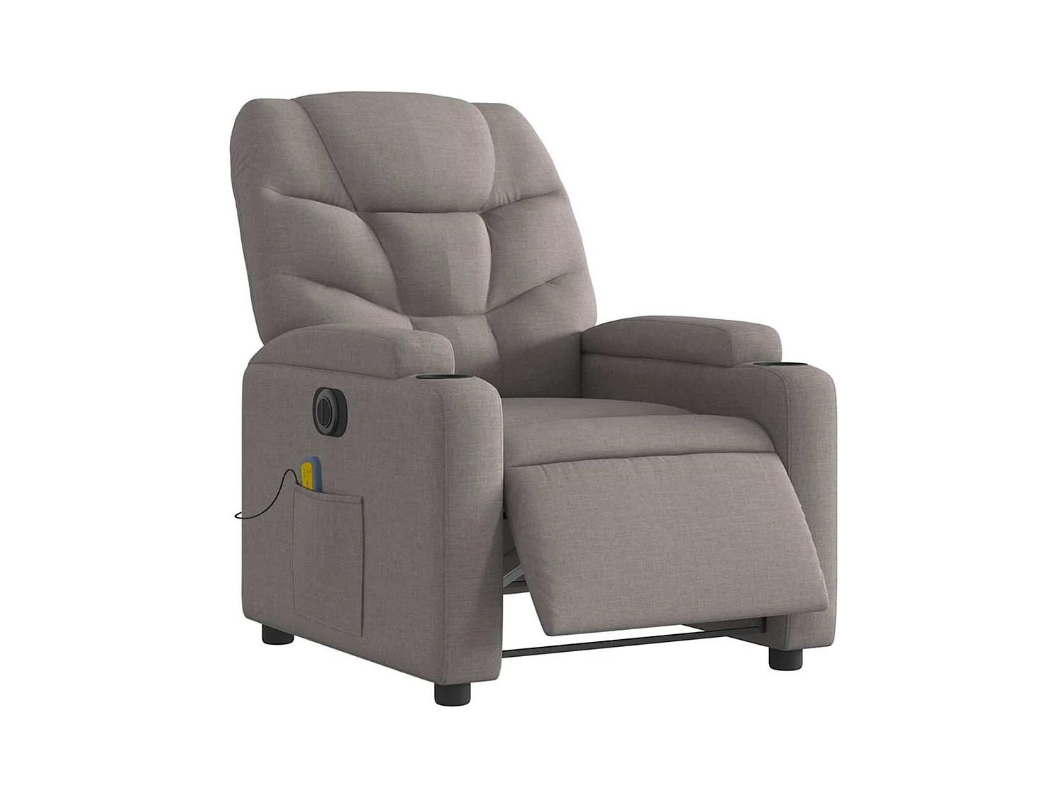 Sillón de relax | Sillón reclinable de masaje eléctrico tela gris taupe SHL6569