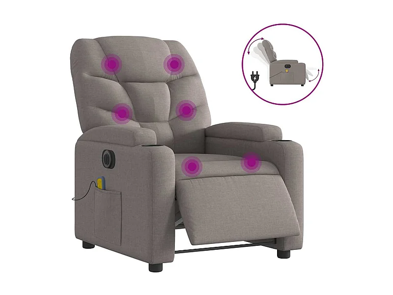 Massagesessel Elektrisch | Relaxsessel indoor Taupe Stoff SHL93790
