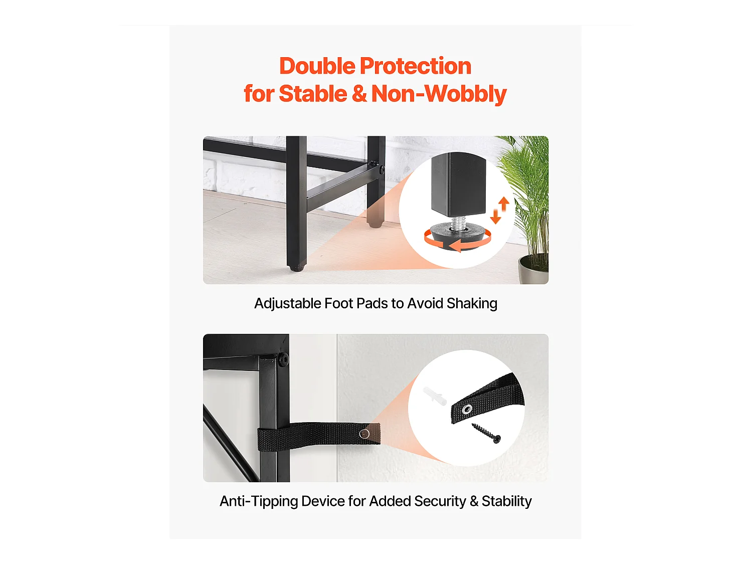 Stolik Konsolowy SucceBuy z Marmuru, Wąska i Długa Konsola do Przedpokoju z Gniazdkiem Elektrycznym, Zabezpieczeniem Przed Przewróceniem i Trójkątnym