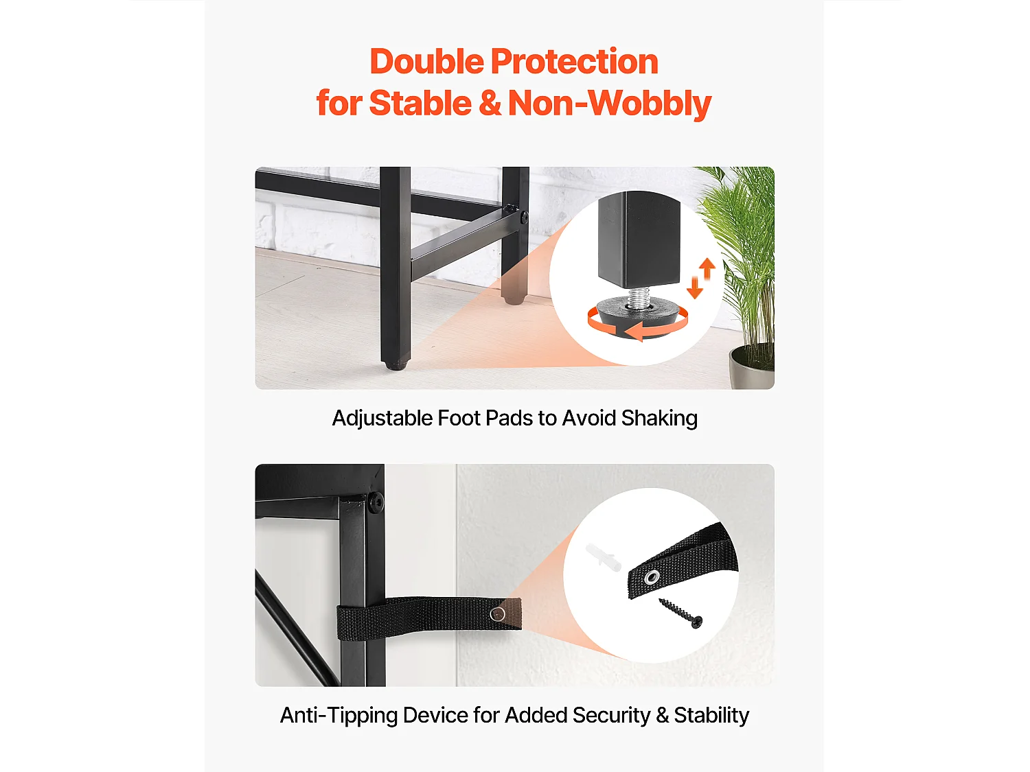 Stolik Konsolowy SucceBuy z Marmuru, Wąska i Długa Konsola do Przedpokoju z Gniazdkiem Elektrycznym, Zabezpieczeniem Przed Przewróceniem i Trójkątnym