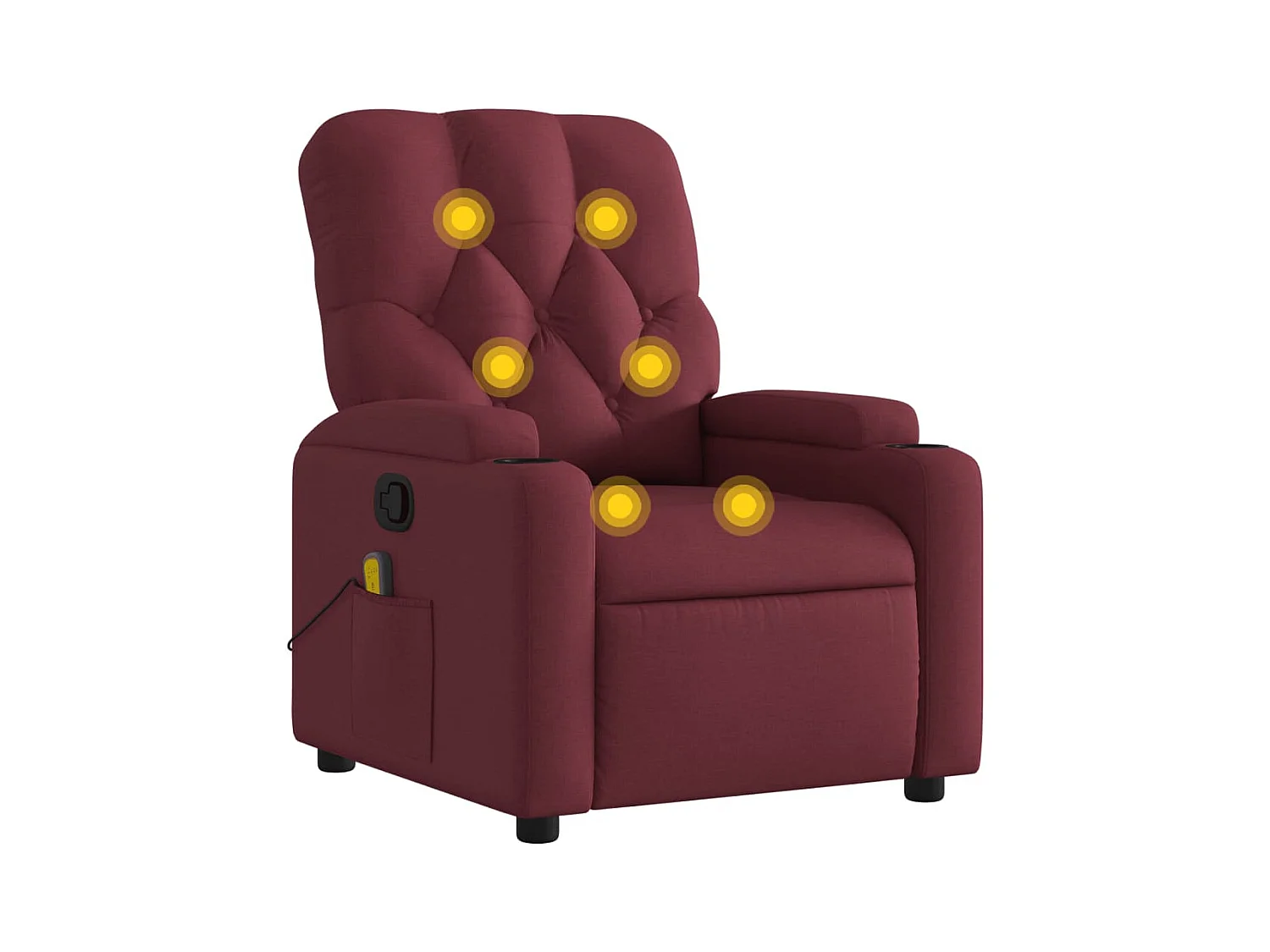 Fauteuil inclinable-Chaise de relax-Fauteuil de Massage Rouge bordeaux Tissu SHL5418