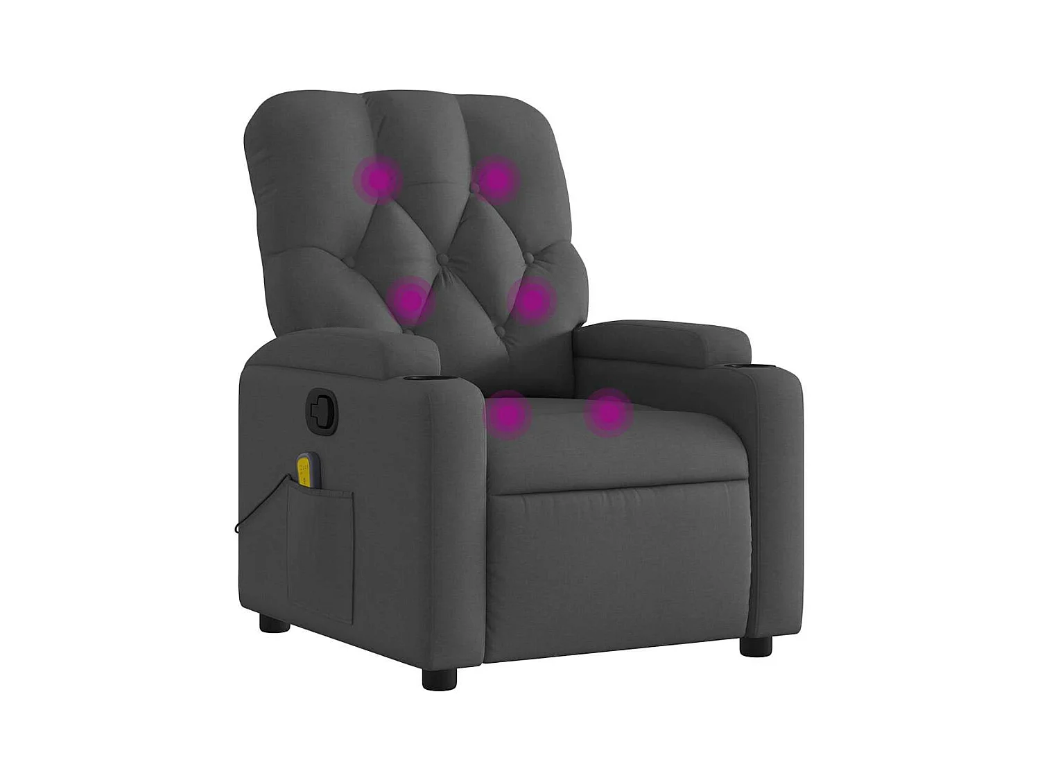 Fauteuil inclinable-Chaise de relax-Fauteuil de Massage Gris foncé Tissu SHL1408