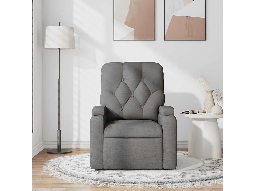 Fauteuil inclinable-Chaise de relax-Fauteuil de Massage Gris foncé Tissu SHL1408