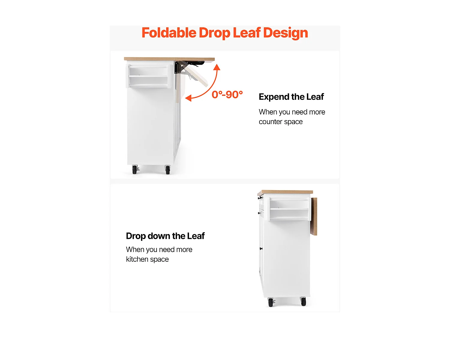 Desserte de Cuisine SucceBuy sur Roulettes, 153 cm de Large, Îlot Central Mobile avec Abattant, 2 Tiroirs, pour Salle à Manger Garde-Manger